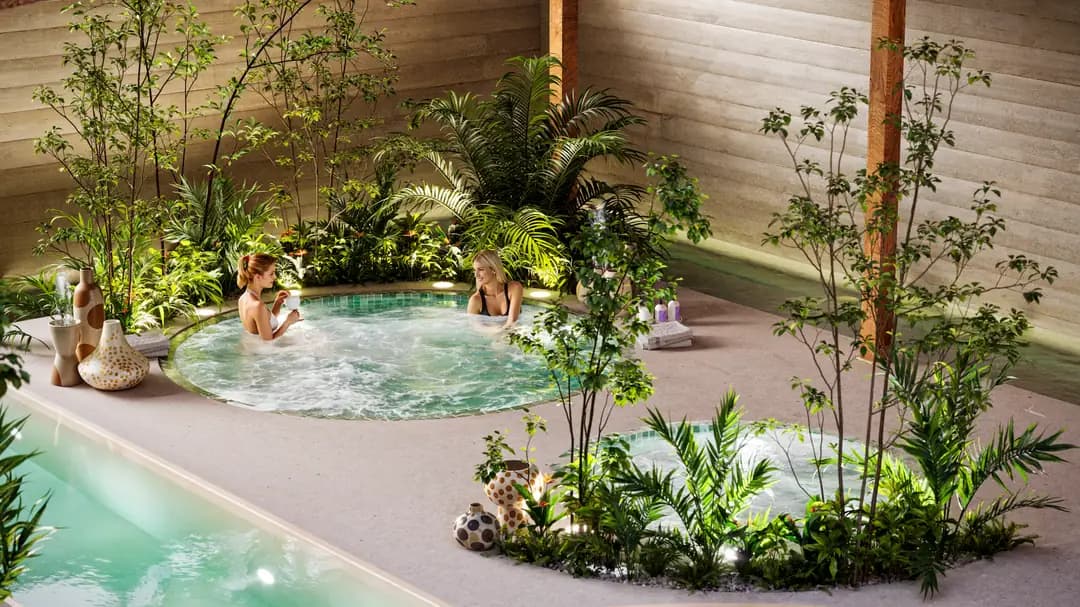 Jacuzzis de la casa club de Xo'ok